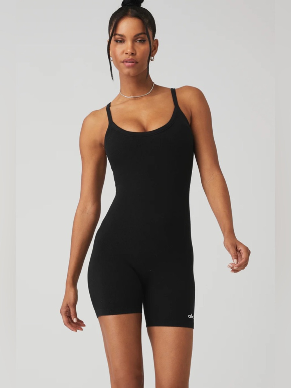 Seamless Ribbed Mellow Onesie - Black
